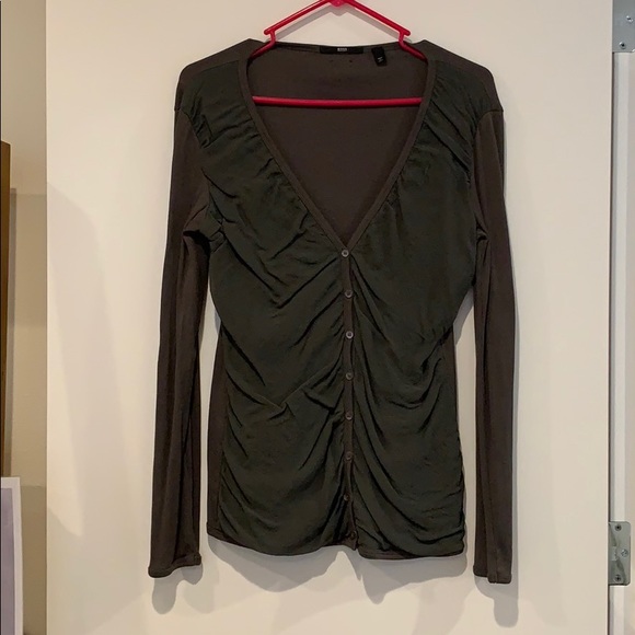 Hugo Boss v-neck button up long sleeve shirt - Picture 2 of 8